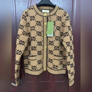 Gucci GG Jacquard Wool Cardigan